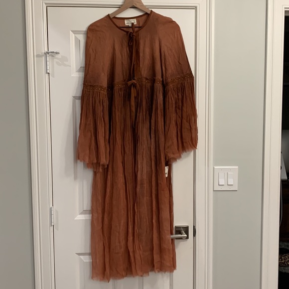NWT Free People / Brenda Knight Kimono Duster Maxi Shirt Topper Size XS Z294-13 - Picture 4 of 12